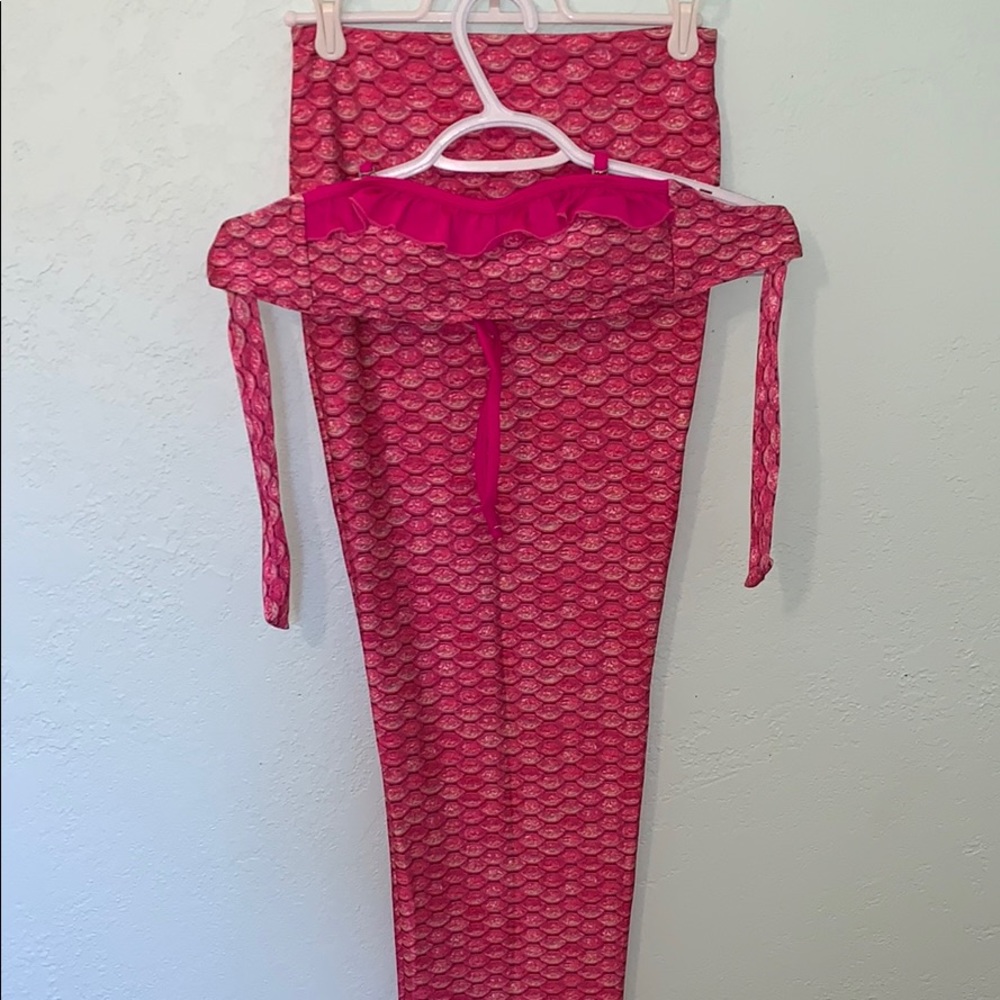 Malibu Pink Mermaid Fin Fun Tail and Top